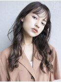 グレージュロング_ハイライトカラーセミウェットウェーブ_7853