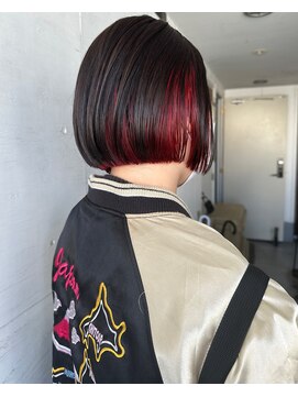 リノショアーズ ショウナン 辻堂店(RinoShores SHONAN) 小顔ストレートボブ黒髪モードインナーレッドピンク系可愛い