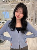 韓国ヘア/フェイスレイヤー/顔まわりカット/ブルーブラック