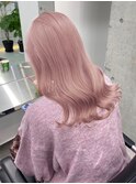 韓国ミルクティーピンクアッシュベージュカラー30代原宿ブリーチ