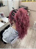 ポニー風盛り髪