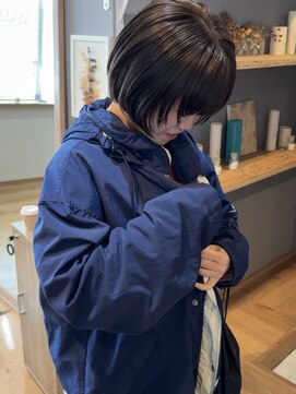 ミニ(mini) 顔まわりレイヤー×グレージュ