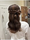お団子ハーフアップ