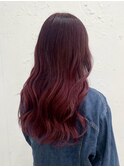 本厚木◎グラデーションロングヘアカットチェリーレッド髪質改善