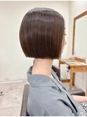 切りっぱなしボブ/ナチュラルブラウン/ココアブラウン/20代/30代
