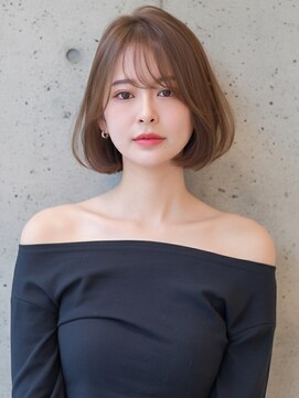 ヘアアンドメイク ニューヨーク ニューヨーク 長岡天神店(Hair&Make NYNY) ボブ×シースルーバング×シアーベージュ