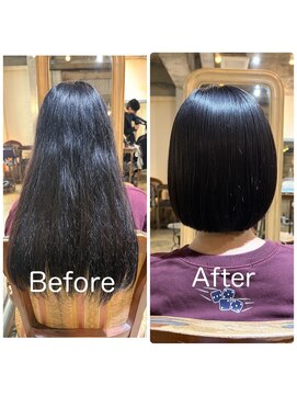 髪質改善と縮毛矯正の専門店 サンティエ(scintiller) 弱酸性縮毛矯正×ボブ