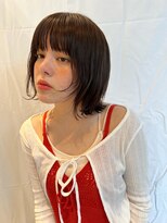 トリッカ シブヤ(TRICCA SHIBUYA)&nbsp;切りっぱなしボブ/シースルーバング/ブラウンベージュ/韓国ボブ