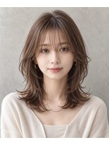 ヘアーズ ベリー 香椎店(hairs BERRY)&nbsp;外国人風シースルーバング×ミディアムレイヤー