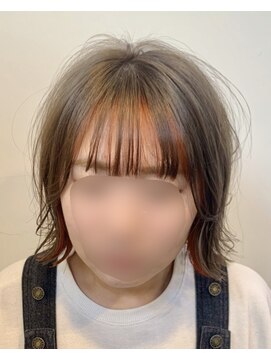 ヘアショップアルファ ミルクティー×インナーオレンジ