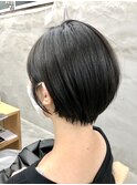 10代20代30代大人黒髪前下がり風丸みショートボブ(徳竹)