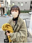 CAF FUKO/前髪パーマ/黒髪ショート/ニュアンス/大阪/心斎橋