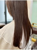 20代30代艶感ストレート♪髪質改善カラーアッシュブラウン