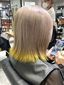 ムク 横浜店(muku) ミルクティーベージュダブルカラーケアブリーチインナーカラー