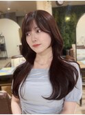 くびれ韓国ヘア/レッドブラウン/顔まわりカット【佐藤詩門】