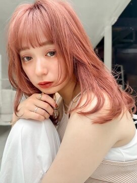 シー バイ ロンド 新宿(Sea by Lond) 【梶川】レイヤー×ピンクベージュ[小顔/レイヤー/ダブルカラー]