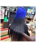 美容室キャンディー ベルベット(Candy Velvet) 青黒上下ツートンロング