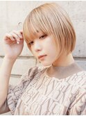 【over hair】ミニボブ×ハイトーンカラー