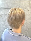 メルティカラーフェミニンロング /ホワイトブロンドワイドバング