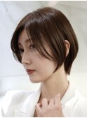 横浜西口顔周りレイヤーカットくびれヘア切りっぱなしボブ30代