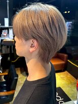 ノッポサン(Noppo3)&nbsp;ミルクティーアッシュ ブリーチ ウルフ ショート 韓国風