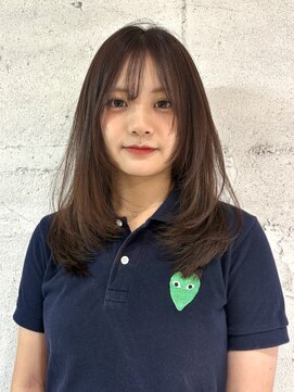 ヨーク(YOKE) 【YOKE】レイヤーミディアムココアナチュラルブラウン顔周り前髪