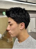 刈り上げアップバングスパイキーショートパーマスパイラルパーマ