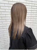 大人美人艶カラーベージュ小顔カット透明感レイヤーロング