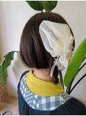 襟足ねじってボブ風