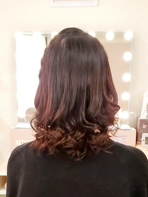 ハーフアップ編みたらし#ヘアセット#ヘアメ#ハーフアップ