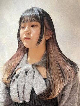 アオ(AO。) インナーカラー/ピンクベージュ/ハイトーンカラー/ベージュ