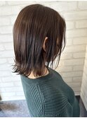 肩下外ハネボブ/ブリーチ無しグレージュ/軽めボブ