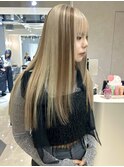mayu//ホワイトブロンドポイントカラーデザインメッシュエクステ