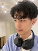 メンズセンターパートニュアンスパーマメンズカット
