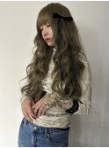 ☆ブリーチなしダブルカラー オリーブ オリーブベージュ ボブ