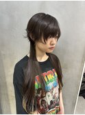 ●クラゲウルフカットロングウルフレイヤーカット顔まわり