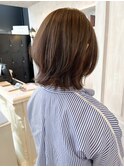 福山人気くびれボブ外ハネアレンジショコラカラーダメージレス