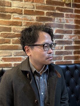 ツーブロック×毛流れパーマ