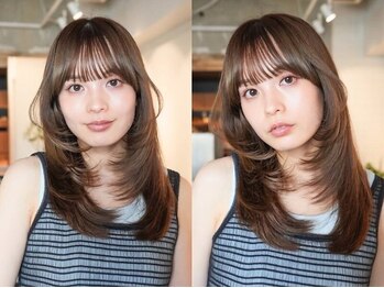 ラヴィズム 栄店(LUVISM)の写真/小顔効果＆抜け感◎顔まわりレイヤーで垢抜け美人に♪ダブルカラー/栄/矢場町/ブリーチ/学割/顔周り
