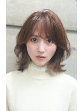 リノ 吉祥寺(Lino kichijoji) ショコラベージュ レイヤーミディアム ベビーバング