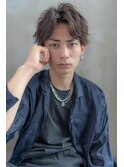 ツイストパーマ七三オールバックマッシュウルフスリークショート