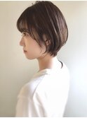 大人可愛い丸みショートボブ