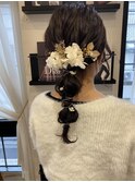ふんわりポニテ風あみおろしアレンジ