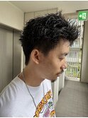 20代30代大人黒髪/スパイキーショート/ツイストスパイラルパーマ