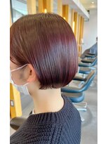 りんごの木 篠ノ井駅前店&nbsp;パツっとミニボブ/ピンクブラウンカラー