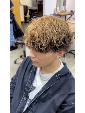 エルオム(EL.HOMME) ツートンカラー×波巻きクリームパーマ