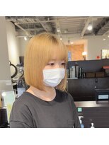 トゥルートラスト アン 下石田店(True Trust un) 丸みボブミディアムハイトーン顔周り似合わせカット