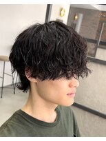 スイッチ(men's SWITCH)&nbsp;シャドウ無造作パーマツーブロックマッシュショート