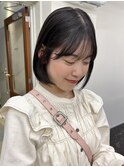 あごラインボブ/透明感カラー
