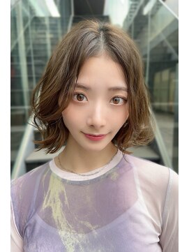 クーエフー(coo et fuu) オリーブベージュ　ニュアンスパーマ　外ハネボブ　藤沢